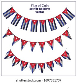 Bright set with flag of Cuba. Happy Cuba day collection. Bright background with flags.