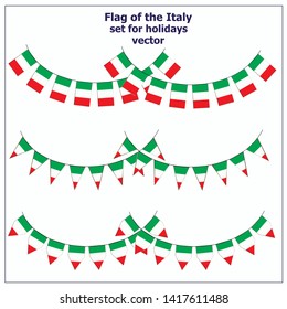 Bright set with flags Italy for holidays. Vector illustration.