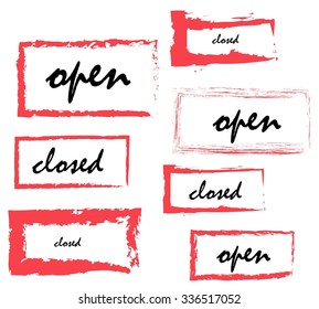 bright set of labels with chalk