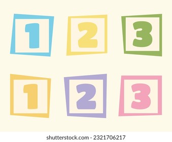 Bright set of numbers. English alphabet. 123 Vector illustration