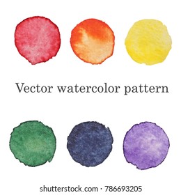 Bright set stain watercolor. Watercolor circle textures. Mega-useful set for your designs. Perfect for branding, websites, greetings, invites, digital media and so much more. Hand drawn watercolor.