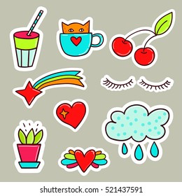 Bright set of stickers.