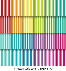A bright set of striped background pattern vectors