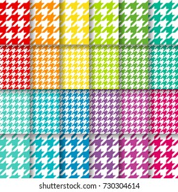 A bright set of striped hounds tooth pattern vectors