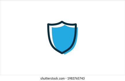 Bright Sheild Icon Logo In Minimal Flat Design Vector Illustration
