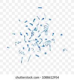 A bright shine of confetti. Abstract background with falling blue tiny confetti. Luxury festive background for your design, cards, invitations, gift, vip. Vector.
