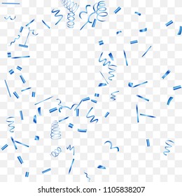 A bright shine of confetti. Abstract background with falling blue tiny confetti. Luxury festive background for your design, cards, invitations, gift, vip. Vector.