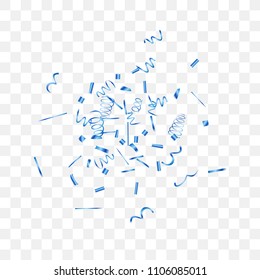 A bright shine of confetti. Abstract background with falling blue tiny confetti. Luxury festive background for your design, cards, invitations, gift, vip. Vector.