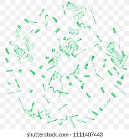 A bright shine of confetti. Abstract background with falling green tiny confetti. Luxury festive background for your design, cards, invitations, gift, vip. Vector.
