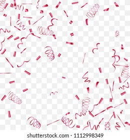 A bright shine of confetti. Abstract background with falling red tiny confetti. Luxury festive background for your design, cards, invitations, gift, vip. Vector.