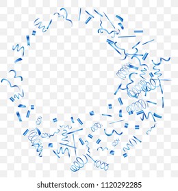 A bright shine of confetti. Abstract background with falling blue tiny confetti. Luxury festive background for your design, cards, invitations, gift, vip. Vector.