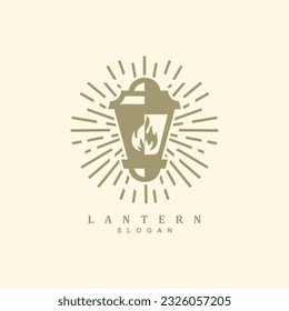 Bright and shine lantern lamp logo design for your brand or business