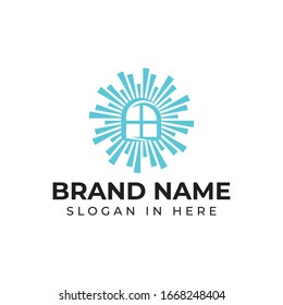 bright shine window logo vector illustration design