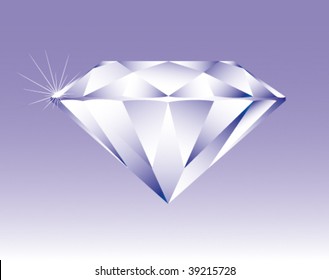 Bright shining diamond, vector illustration