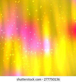 Bright shining fire lines with sparkles on blurred background. Vector illustration for your design
