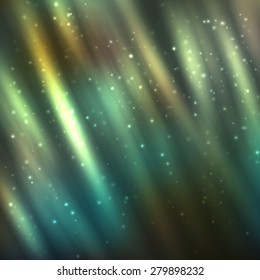 Bright shining fire lines with sparkles on blurred background. Vector illustration for your design