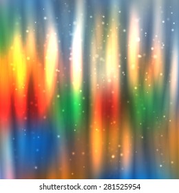 Bright shining fire lines with sparkles on blurred background. Vector illustration for your design