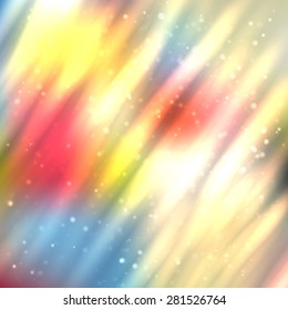 Bright shining fire lines with sparkles on blurred background. Vector illustration for your design
