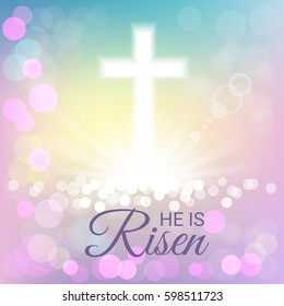Bright and shining with He is risen text for Easter day