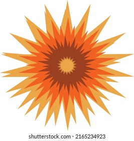 Una estrella naranja brillante. Archivo vector.
