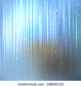 Bright shining with particles on blurred background. Vector illustration for your design