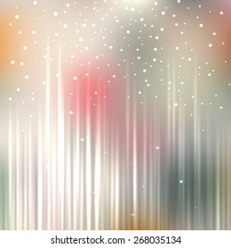 Bright shining with particles on blurred background. Vector illustration for your design