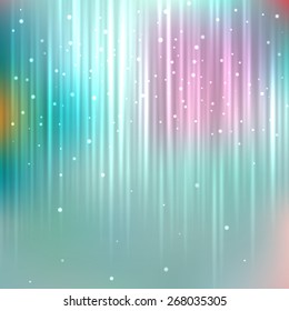 Bright shining with particles on blurred background. Vector illustration for your design