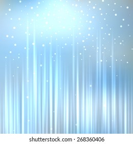 Bright shining with particles on blurred background. Vector illustration for your design