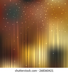 Bright shining with particles on blurred background. Vector illustration for your design