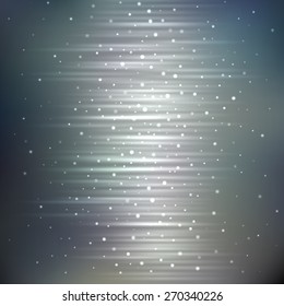 Bright shining with particles on blurred background. Vector illustration for your design