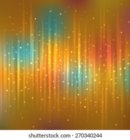 Bright shining with particles on blurred background. Vector illustration for your design