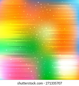 Bright shining with particles on blurred background. Vector illustration for your design