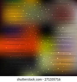 Bright shining with particles on blurred background. Vector illustration for your design