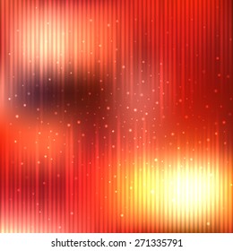 Bright shining with particles on blurred background. Vector illustration for your design