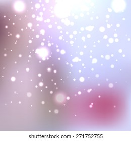 Bright shining with particles on blurred background. Vector illustration for your design