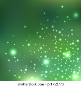 Bright shining with particles on blurred background. Vector illustration for your design