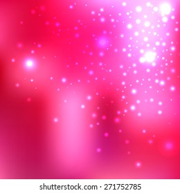 Bright shining with particles on blurred background. Vector illustration for your design