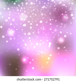 Bright shining with particles on blurred background. Vector illustration for your design