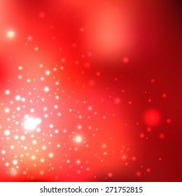 Bright shining with particles on blurred background. Vector illustration for your design