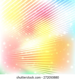 Bright shining with particles on blurred background. Vector illustration for your design