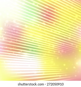 Bright shining with particles on blurred background. Vector illustration for your design