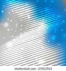 Bright shining with particles on blurred background. Vector illustration for your design