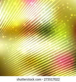 Bright shining with particles on blurred background. Vector illustration for your design