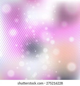 Bright shining with particles on blurred background. Vector illustration for your design