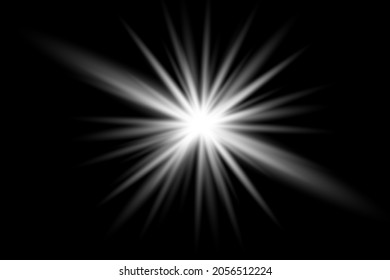 Bright shining star light vector on a black background.Shine of the sun.