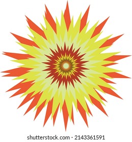 A bright shining star in warm shades. Vector file.