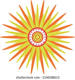 A bright shining star in yellow-red tones. A vector file is useful for creating your designs.
