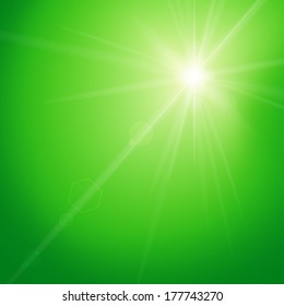 Bright shining sun with lens flare