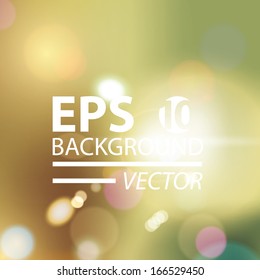 Bright shining sun with Soft background bokeh effect. Vector illustration.