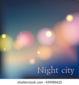 Bright shining sun with Soft background bokeh effect. Vector illustration.